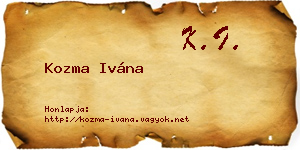 Kozma Ivána névjegykártya